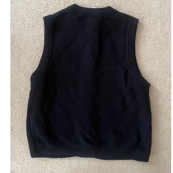 J. Crew NWT Women's Cropped Button Up Sweater Shell Black Knit Vest 2025- L - Picture 3 of 9